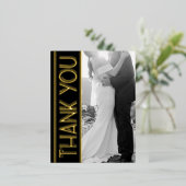 Elegant Art Deco Wedding Photo Bedankt Post Kaart (Staand Voorkant)