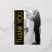 Elegant Art Deco Wedding Photo Bedankt Post Kaart (Voorkant / Achterkant)