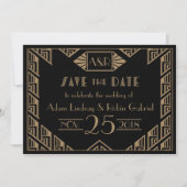 Elegant Art Deco Wedding Save the Date (Voorkant)