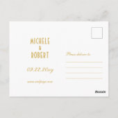 Elegant Art Deco Zwart Goud Lijst Save the Date Briefkaart (Achterkant)