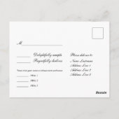 Elegant Art Deco Zwart Gouden Lijst Maaltijdkeuze  Briefkaart (Achterkant)