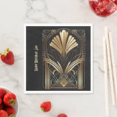 Elegant art-deco zwart & goudservet op maat servet (Insitu)