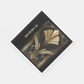 Elegant art-deco zwart & goudservet op maat servet (Hoek)