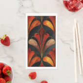 Elegant Art Deco zwart rood goud Servet (Insitu)