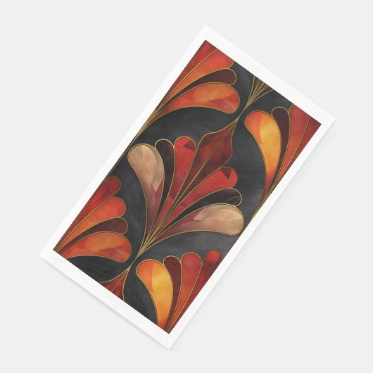 Elegant Art Deco zwart rood goud Servet (Hoek)