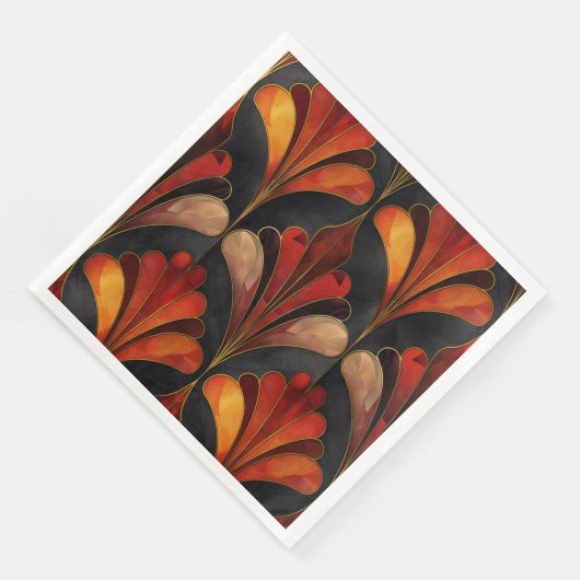 Elegant Art Deco zwart rood goud Servet (Hoek)