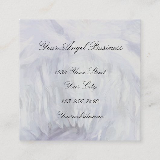 Elegant Art Design Angel-kaart lezen Vierkante Visitekaartje (Achterkant)