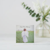 Elegant Art Design Angel-kaart lezen Vierkante Visitekaartje (Staand voorkant)