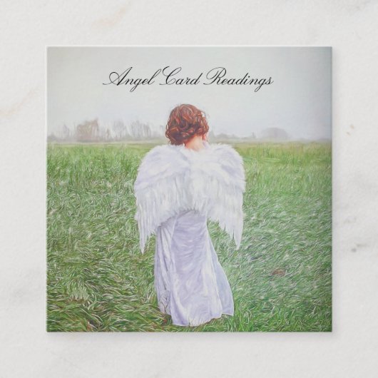 Elegant Art Design Angel-kaart lezen Vierkante Visitekaartje (Voorkant)