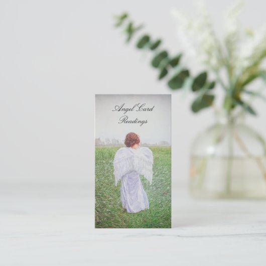 Elegant Art Design Angel-kaart lezen Visitekaartje (Staand voorkant)