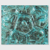 Elegant Art Glass Blue Green Jewel Aqua Kerstmis Cadeaupapier (Vlak)