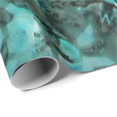 Elegant Art Glass Blue Green Jewel Aqua Kerstmis Cadeaupapier (Rol Hoek)