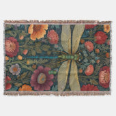 Elegant art nouveau Autumn floral Dragonfly Deken (Voorkant)