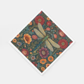 Elegant art nouveau Autumn floral Dragonfly Servet (Hoek)