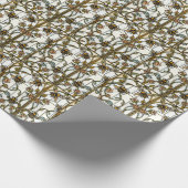 Elegant art nouveau botanical  bee stain glass cadeaupapier (Hoek)