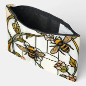 Elegant art nouveau botanical  bee stain glass etui (Open)