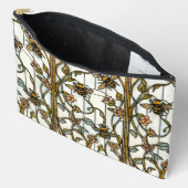 Elegant art nouveau botanical  bee stain glass etui (Open)