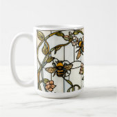 Elegant art nouveau botanical  bee stain glass koffiemok (Links)