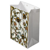 Elegant art nouveau botanical  bee stain glass medium cadeauzakje (Voorkant Gekanteld)