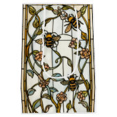 Elegant art nouveau botanical  bee stain glass medium cadeauzakje (Achterkant)