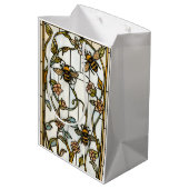 Elegant art nouveau botanical  bee stain glass medium cadeauzakje (Achterkant Gekanteld)