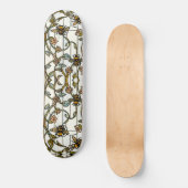 Elegant art nouveau botanical  bee stain glass persoonlijk skateboard (Voorkant)
