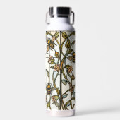 Elegant art nouveau botanical bee stain glass waterfles (Voorkant)