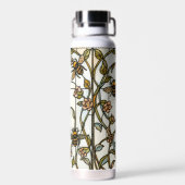 Elegant art nouveau botanical bee stain glass waterfles (Achterkant)