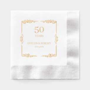 Elegant Art Nouveau bruiloft Jubileum Folie Servetten