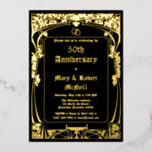 Elegant Art Nouveau bruiloft Jubileum Folie Uitnodiging (Voorkant)