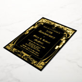 Elegant Art Nouveau bruiloft Jubileum Folie Uitnodiging (Gedraaid)