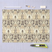 Elegant  Art Nouveau bruin bloempatroon Tissuepapier (Craft)