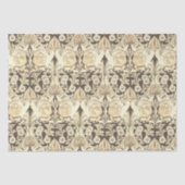 Elegant  Art Nouveau bruin bloempatroon Tissuepapier (Voorkant)