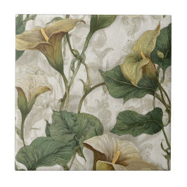 Elegant Art Nouveau Calle Lilies Tiles For Kitchen Tegeltje