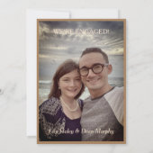 Elegant Art Nouveau Floral Verloving Aankondiging (Achterkant)