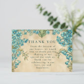 Elegant Art Nouveau Floral Wedding Bedankkaart (Staand voorkant)