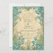 Elegant Art Nouveau Floral Wedding Kaart (Voorkant)