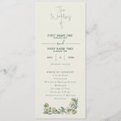Elegant art nouveau floral wedding program programmakaart (Voorkant)