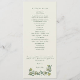 Elegant art nouveau floral wedding program programmakaart
