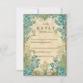 Elegant Art Nouveau Floral Wedding RSVP Kaartje (Voorkant)