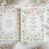 Elegant Art Nouveau Freesias Wedding Kaart