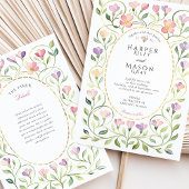 Elegant Art Nouveau Freesias Wedding Kaart