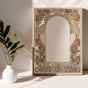 Elegant Art Nouveau geïnspireerd Ketubah handschri Folie Afdrukken