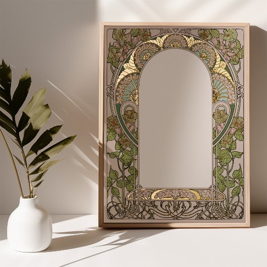 Elegant Art Nouveau geïnspireerd Ketubah handschri Folie Afdrukken