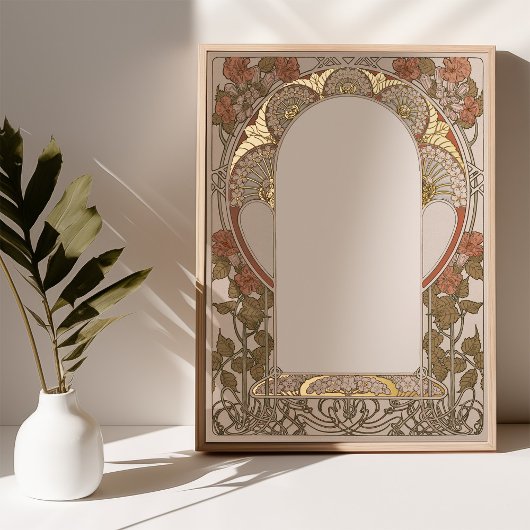 Elegant Art Nouveau geïnspireerd Ketubah handschri Folie Afdrukken
