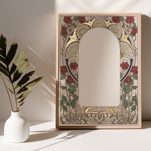 Elegant Art Nouveau geïnspireerd Ketubah handschri Folie Afdrukken