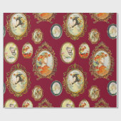 Elegant  Art Nouveau Girls Flowers Lijsten Cadeaupapier (Vlak)