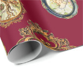 Elegant  Art Nouveau Girls Flowers Lijsten Cadeaupapier (Rol Hoek)