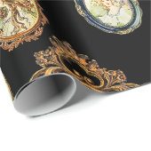 Elegant Art Nouveau Girls Flowers Lijsten Cadeaupapier (Rol Hoek)