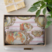 Elegant  Art Nouveau Girls Flowers Lijsten Tissuepapier (Geschenk)